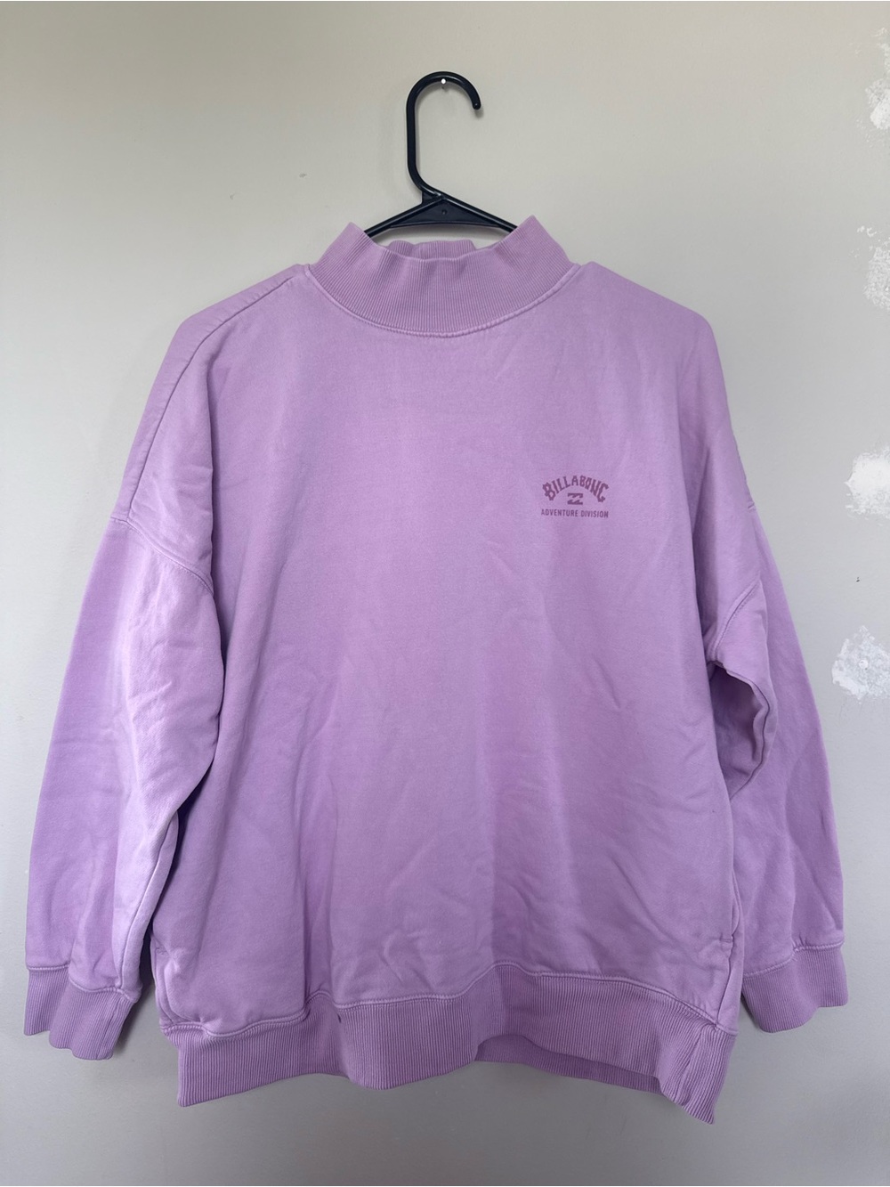 Billabong Adventure Division Lavender Purple Mock Neck Sweatshirt Tagged Small